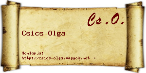 Csics Olga névjegykártya
