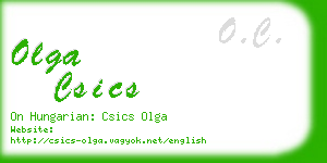 olga csics business card